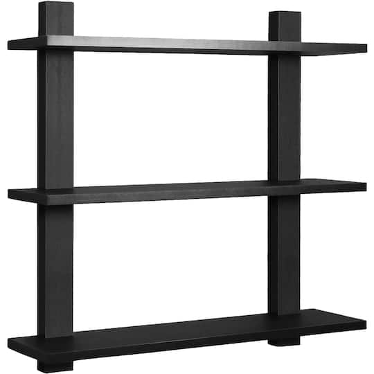 Sorbus 3 Tier Decorative Floating Wall Shelf - for Books, Trophies, Wall Decor, Kitchen, Living Room & Bathroom Decor - Black